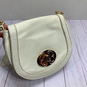 Emma Fox White leather chain cross body